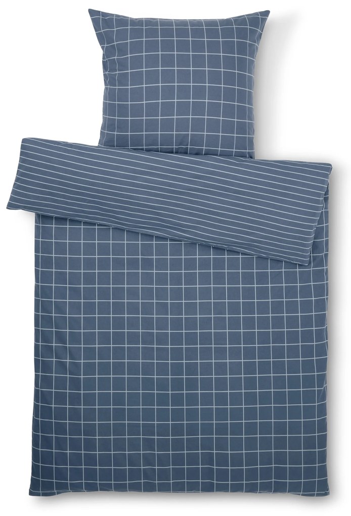 Posteľná bielizeň z biber bavlny, modrá, štandardná veľkosť