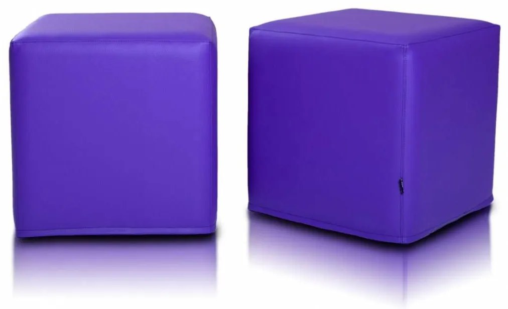 INTERMEDIC SK - Taburetka BLOCK 40x40 cm z ekokože | multifunkčný vak, podnožka, kocka Farba: E07 - Fialová (ekokoža)