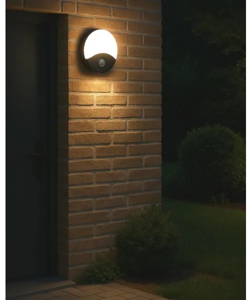 LED vonkajšie nástenné svietidlo s pohybovým senzorom LED/18W/230V IP44 antracit