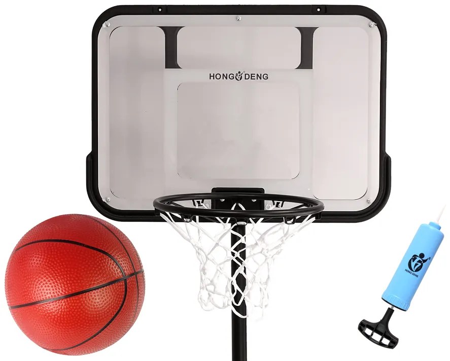 LEAN TOYS Basketbalový kôš na kolieskach – čierny 3 m