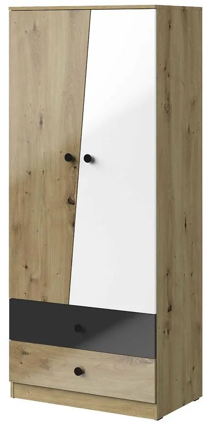 Skriňa Nero 01  80 – Čierna Lesk