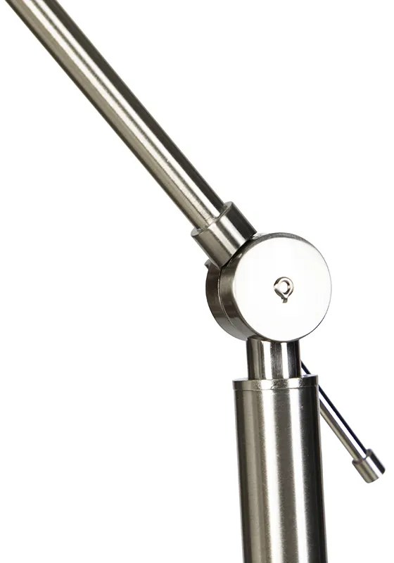 Moderná stojaca lampa oceľ s hnedým tienidlom 45 cm - Editor