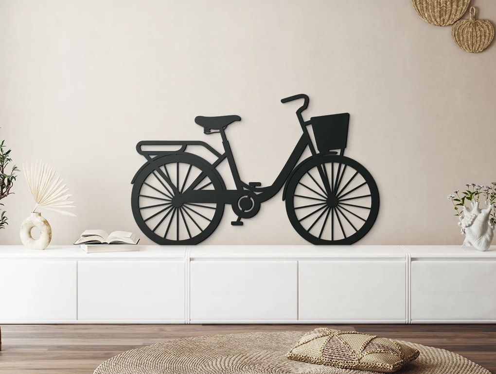drevko Nálepka na stenu Retro bicykel Rozmer obrazu: 40,5 x 65 cm, Farba dekorácie: Čierna