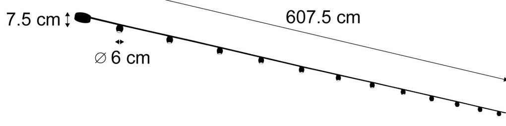 Moderný koľajnicový systém s 12 čiernymi bodovými svetlami 1-fázový - Magnetic Zagaye