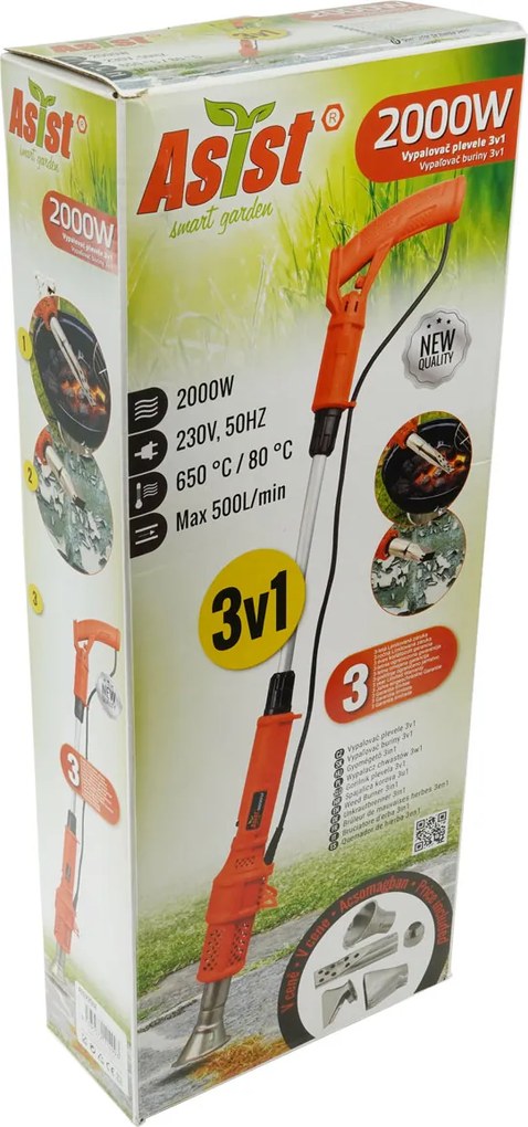 ASIST smart garden AE6V200E Horák na trávu 3 v 1 2000 W