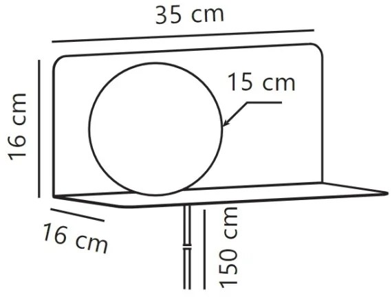 Nordlux - Nástenné svietidlo s poličkou LILIBETH 1xE14/25W/230V čierna
