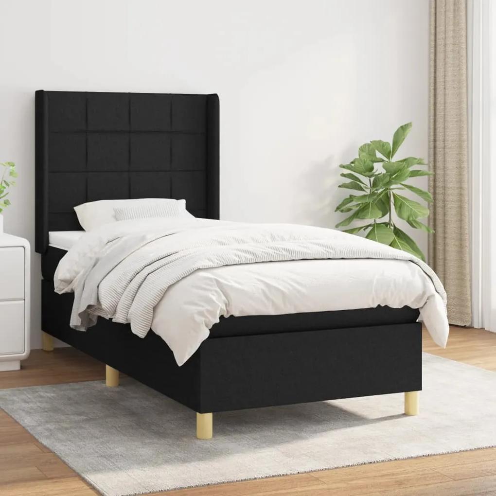 Boxspring posteľ s matracom čierna 100x200 cm látka 3131971