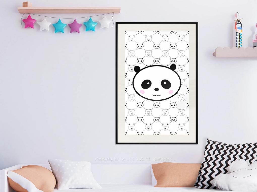 Artgeist Plagát - Pandas and Bears [Poster] Veľkosť: 30x45, Verzia: Zlatý rám s passe-partout