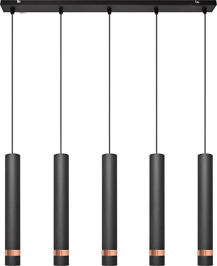 LED Luster na lanku TUBA 5xGU10/6,5W/230V čierna/medená