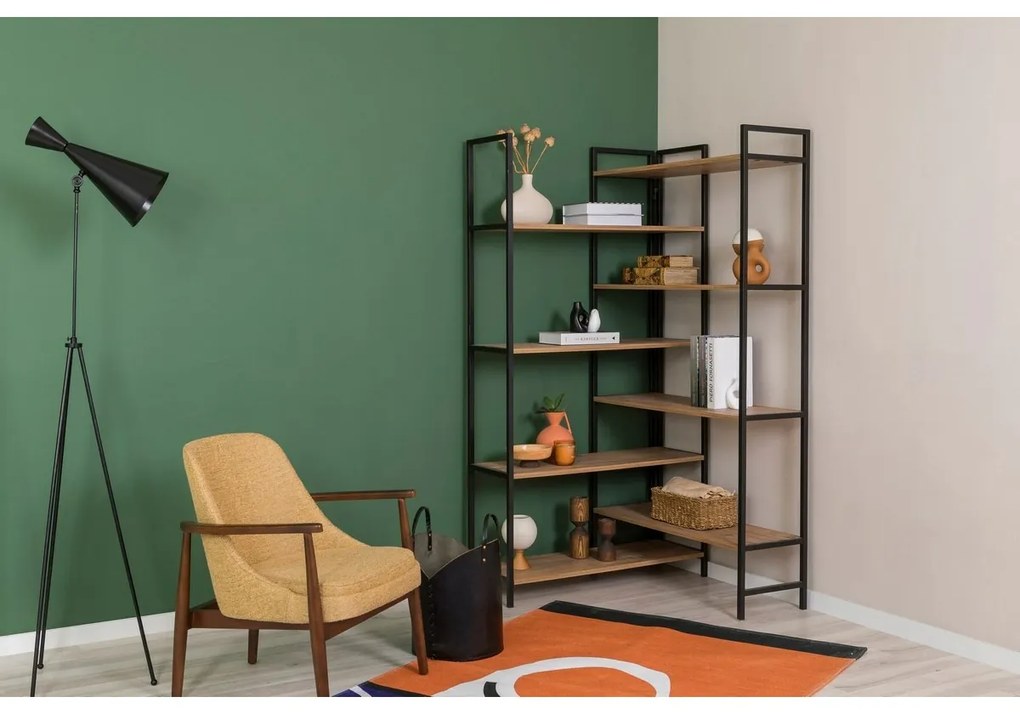 Regálová jednotka Edra Black a Atlantic Pine