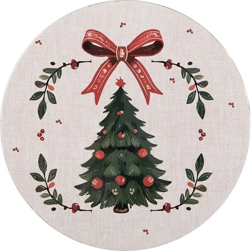 Plastový servírovací tanier so stromčekmi Christmas Harmony - Ø 33*1 cm