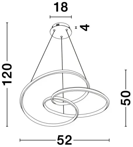 LED luster Menton 52 Hnedá
