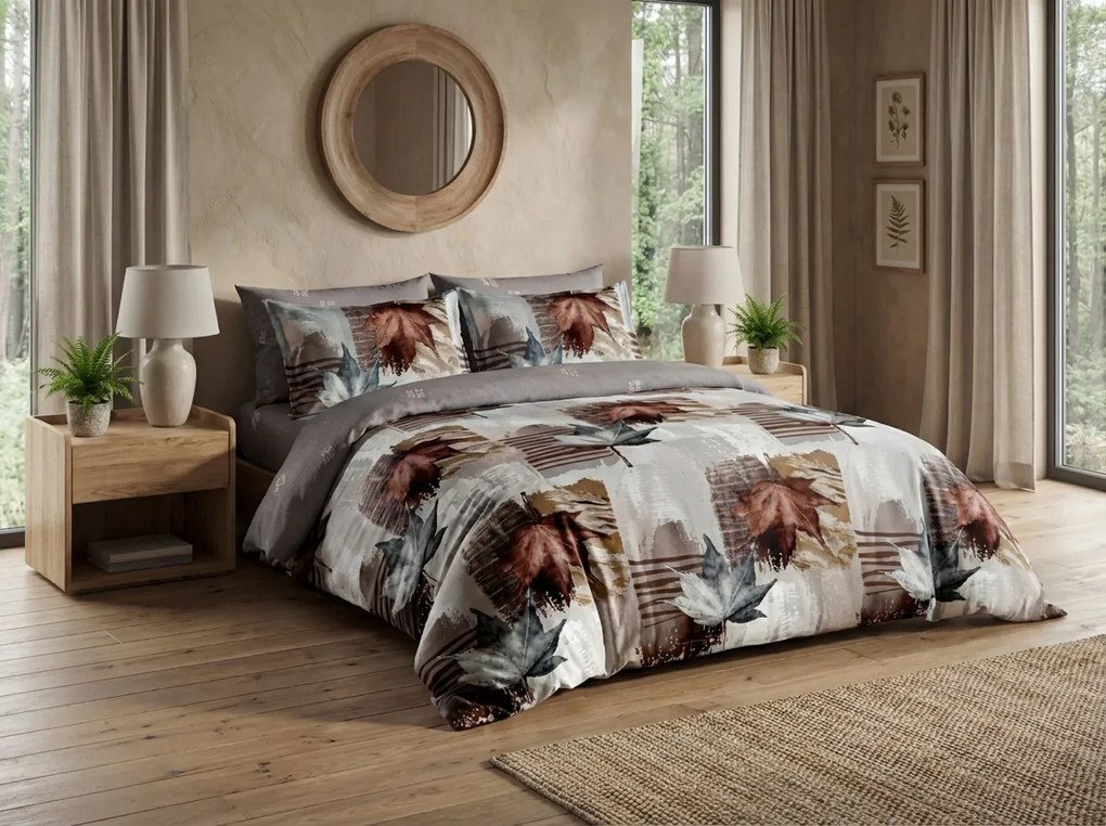 Obojstranné obliečky DUO SENSE AUTUMIA vzorované + obliečka na vankúšik 40x50 cm ZDARMA Rozmer obliečky: 70 x 90 cm | 140 x 200 cm