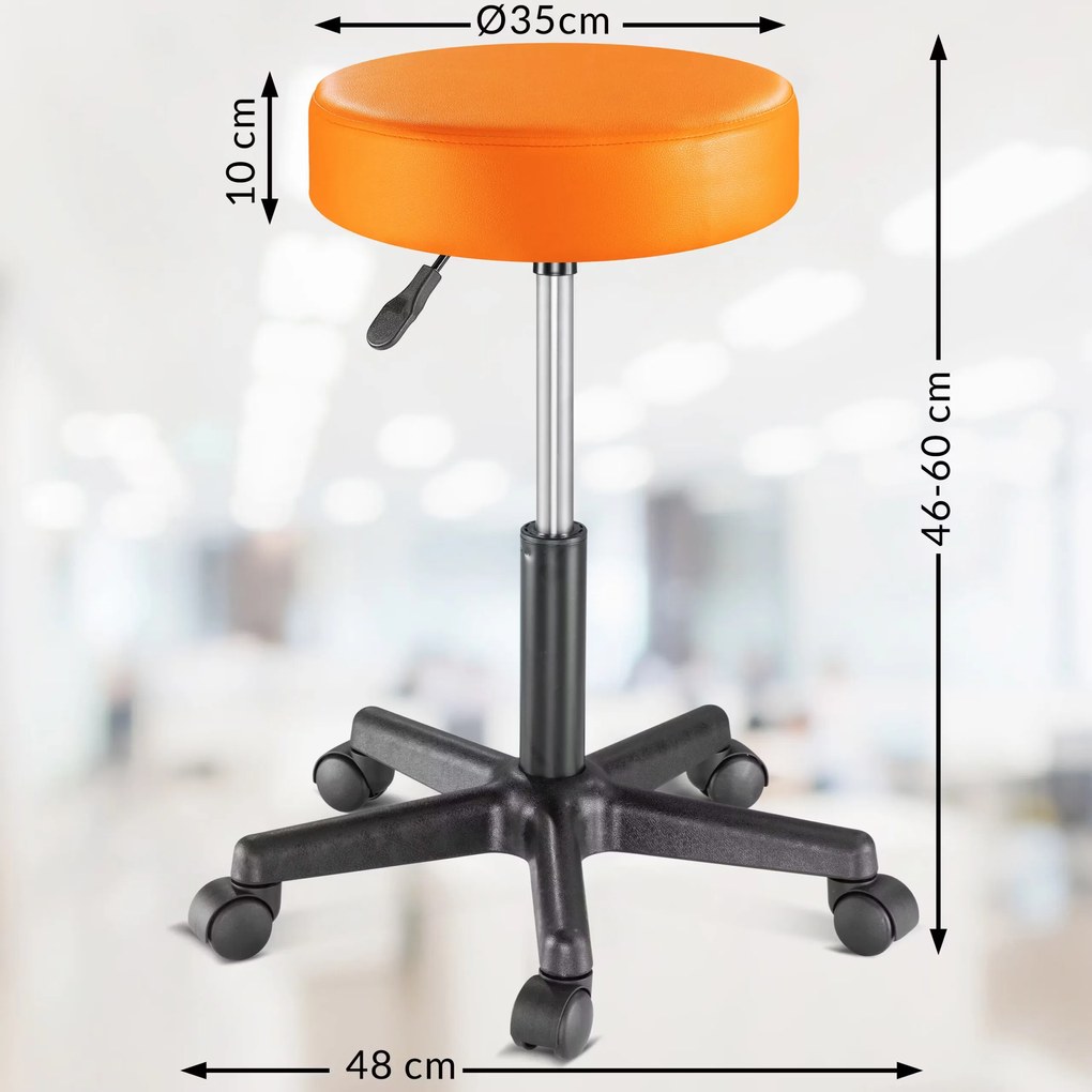 InternetovaZahrada Taburetka na kolieskach - oranžová