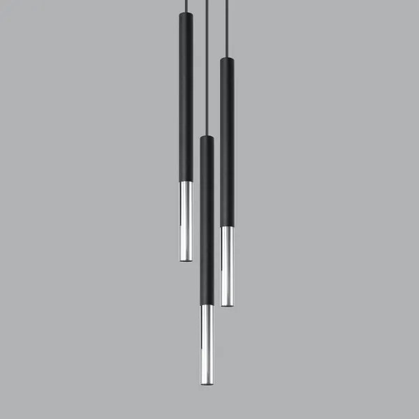 Sollux SL.0887 - Luster na lanku MOSAIC 3xG9/12W/230V čierna/chróm