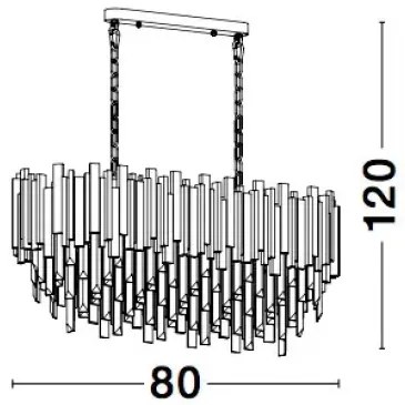 Krištáľový luster Grane 80 zlaté