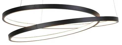 Dizajnové závesné svietidlo čierne 55 cm vrátane LED stmievateľné - Rowan