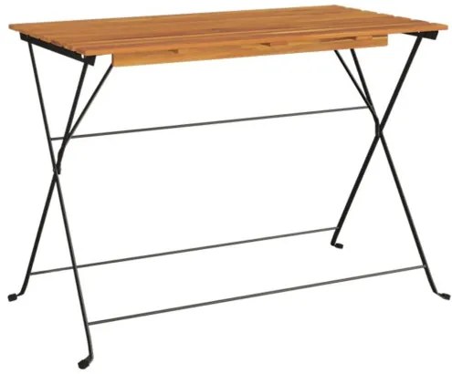 vidaXL Skladací bistro stolík 100x54x71 cm akáciový masív a oceľ-