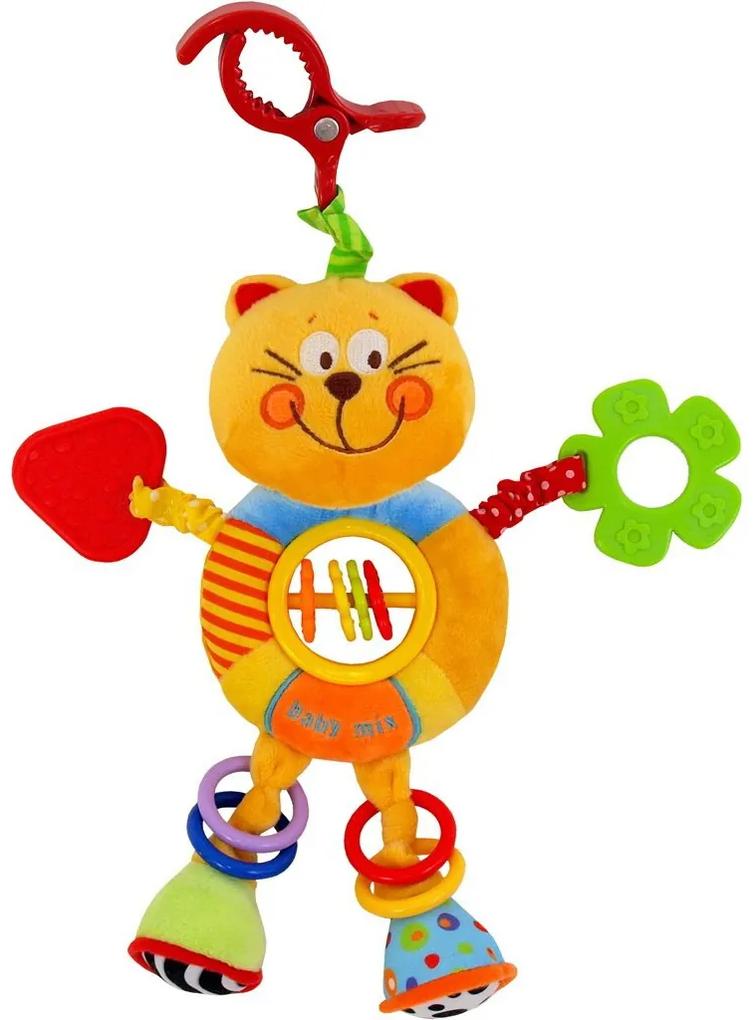 Dětská plyšová hračka s chrastítkem Baby Mix kočička