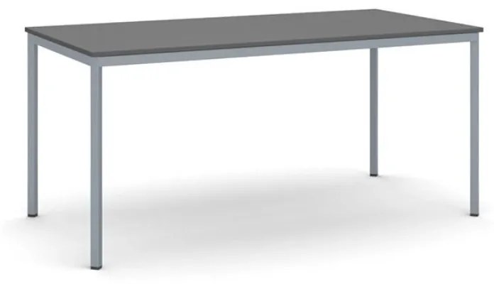 Jedálenský stôl, 1600 x 800 mm, tmavo sivá podnož, grafit