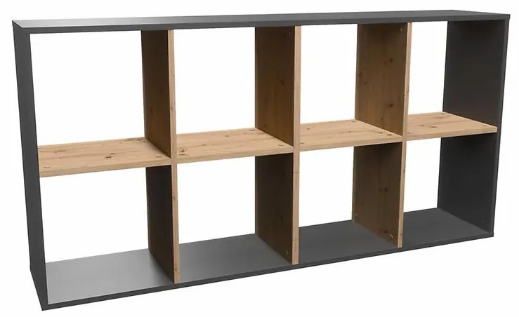 Regál Malax 2x4 Antracit/Artisan