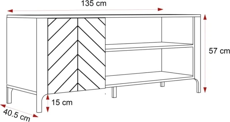 TV stolík MARCIUS 135cm kašmír