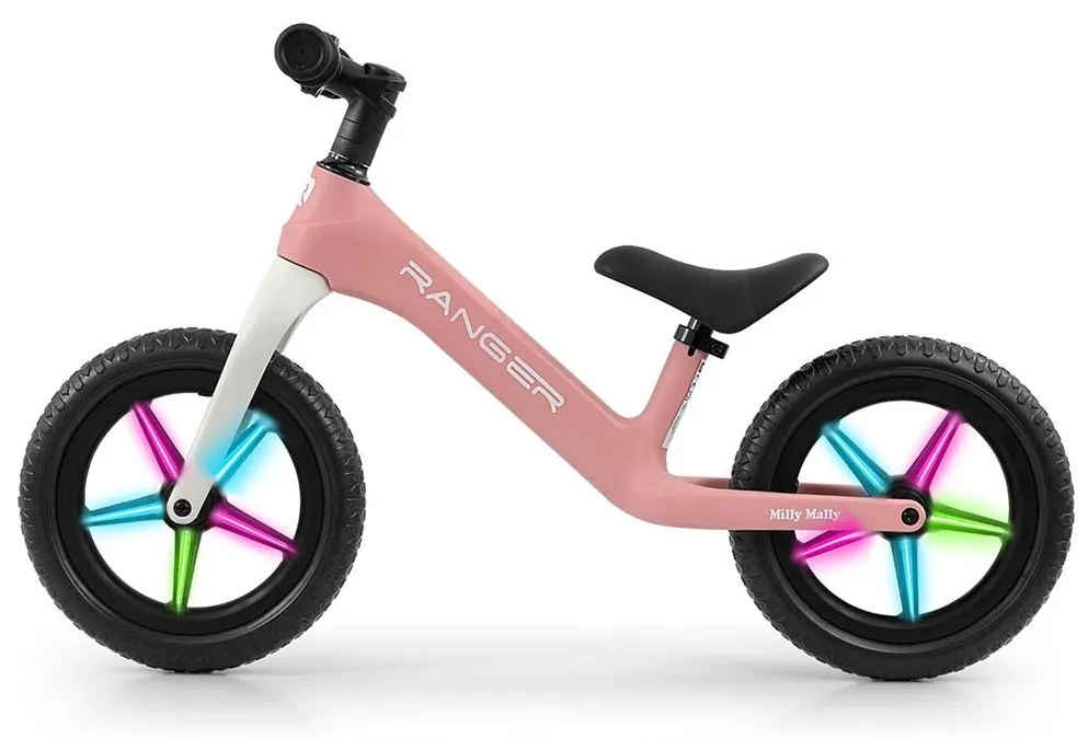 Detský balančný bicykel Milly Mally Ranger Flash Pink