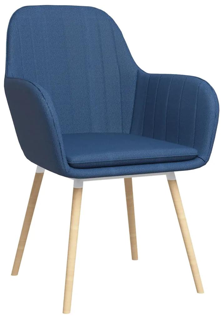 vidaXL Jedálenské stoličky s opierkami 2 ks, modré, látka