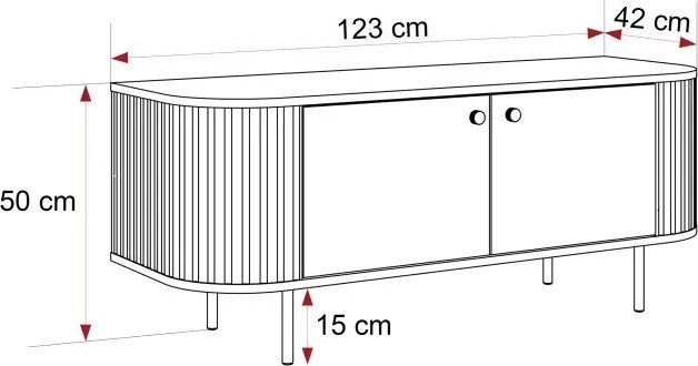 TV skrinka LYDIA 123 cm kašmír