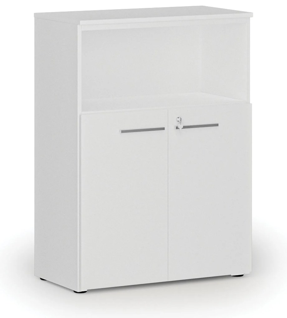 Kombinovaná kancelárska skriňa PRIMO WHITE, 800 x 420 x 1087 mm, biela