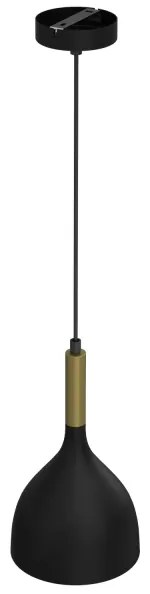 Luster na lanku NOAK 1xE27/15W/230V čierna/zlatá