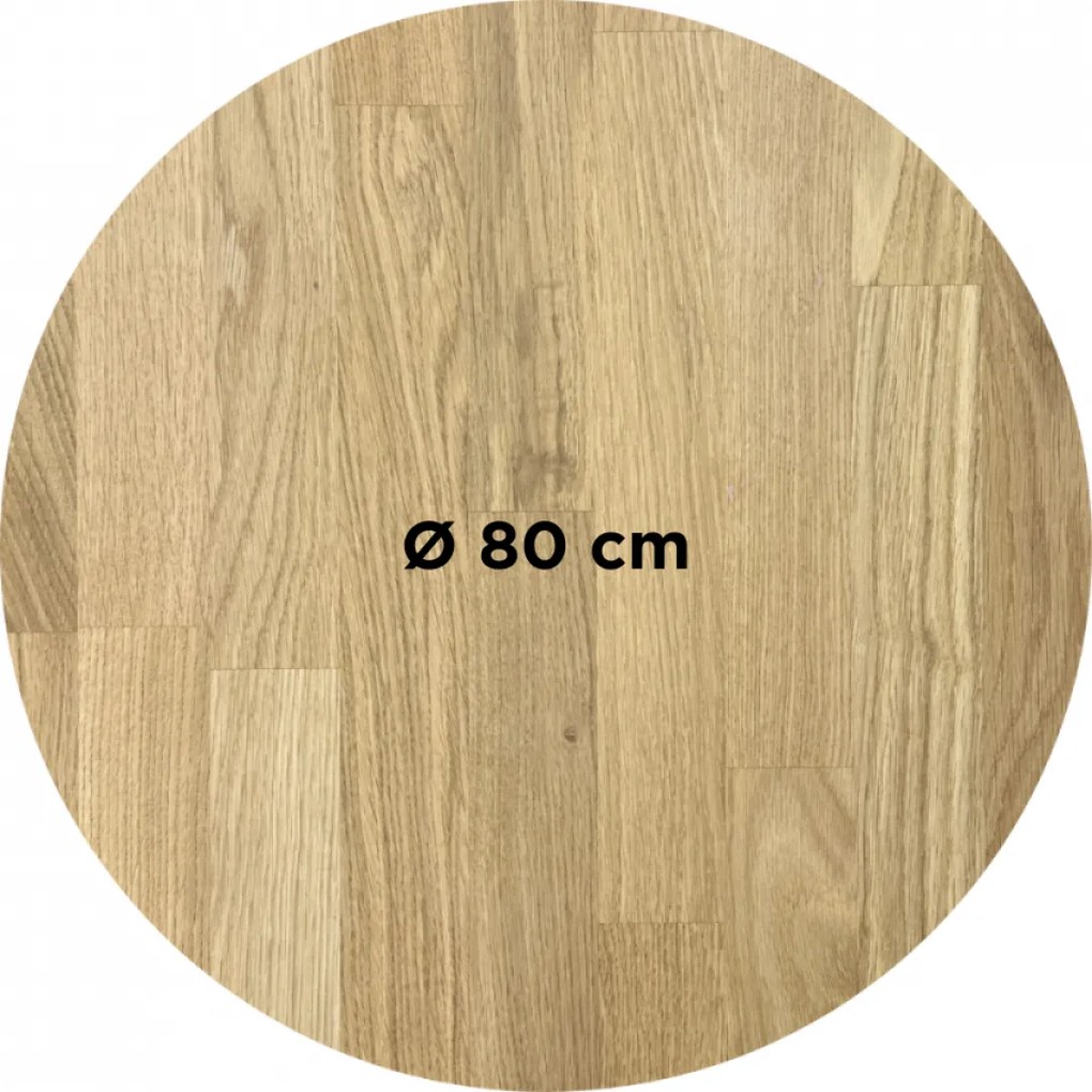 DUBLINO OAK CINK 25 MM - MASÍVNA STOLOVÁ DOSKA Ø 80 cm