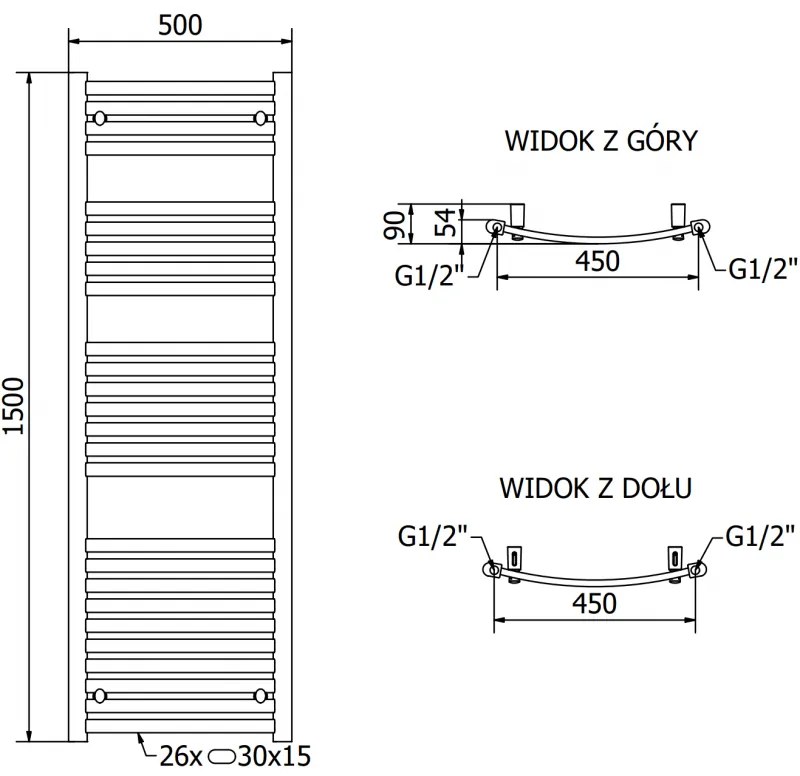 Mexen Helios, elektrické vykurovacie teleso 1500 x 500 mm, 900 W, biela, W103-1500-500-2900-20