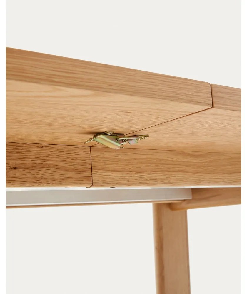 Rozkladací jedálenský stôl s prídavnou doskou s doskou v dubovom dekore 95x200 cm Arlen – Kave Home