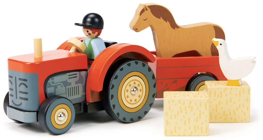 Tender Leaf - Drevený traktor s koníkom