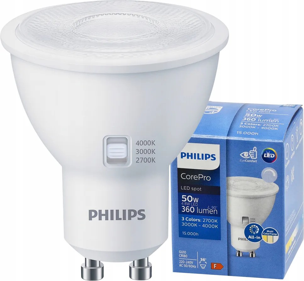 LED žiarovka GU10 4,8W 360lm CorePro CCT