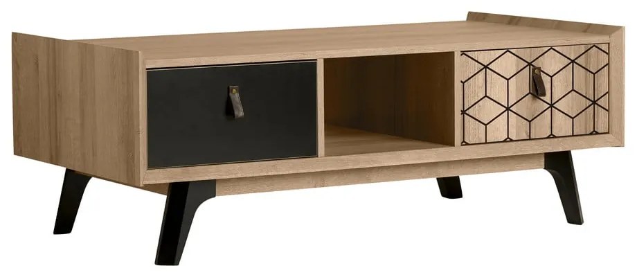 Konferenčný stolík v dekore dubového dreva s 2 zásuvkami Marckeric Ceilan