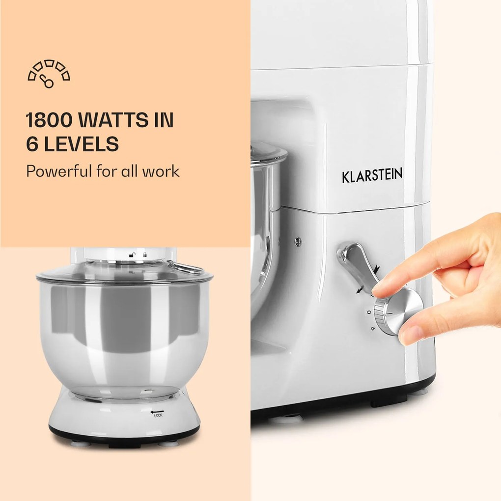 Klarstein Lucia, kuchynský robot, mixér, mlynček na mäso, 1800 W