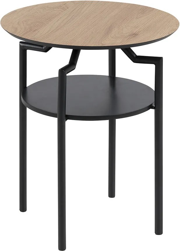 Odkladací / nočný stolík Staden, 45 cm, dub/čierna