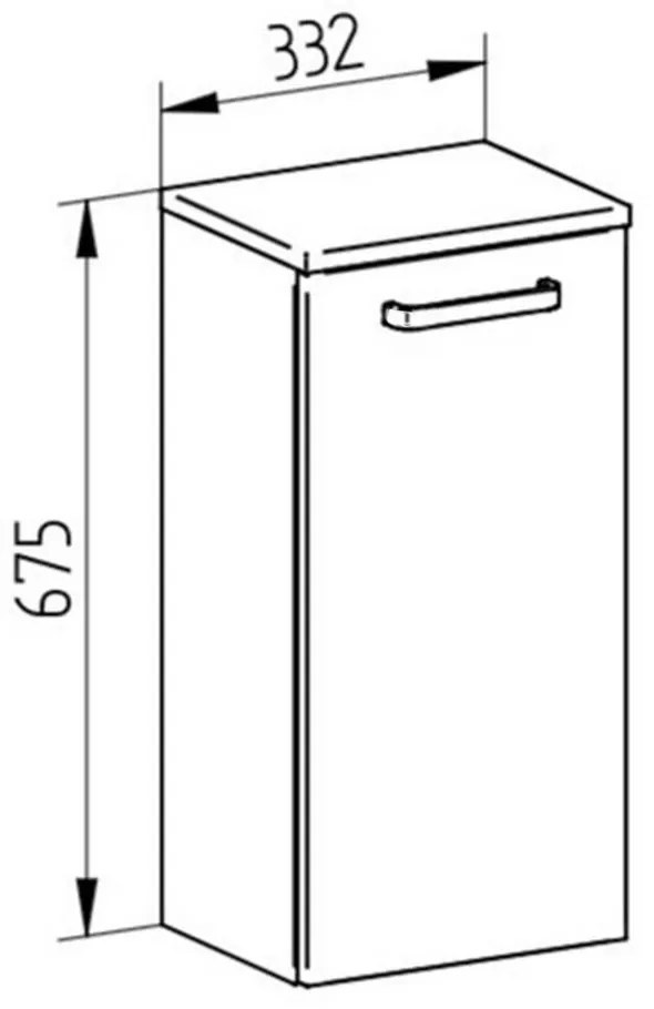 Mereo Mereo, Leny, kúpeľňová skrinka nízka 68 cm, závesná, biela, ľavá, nové madlo, MER-CN812N