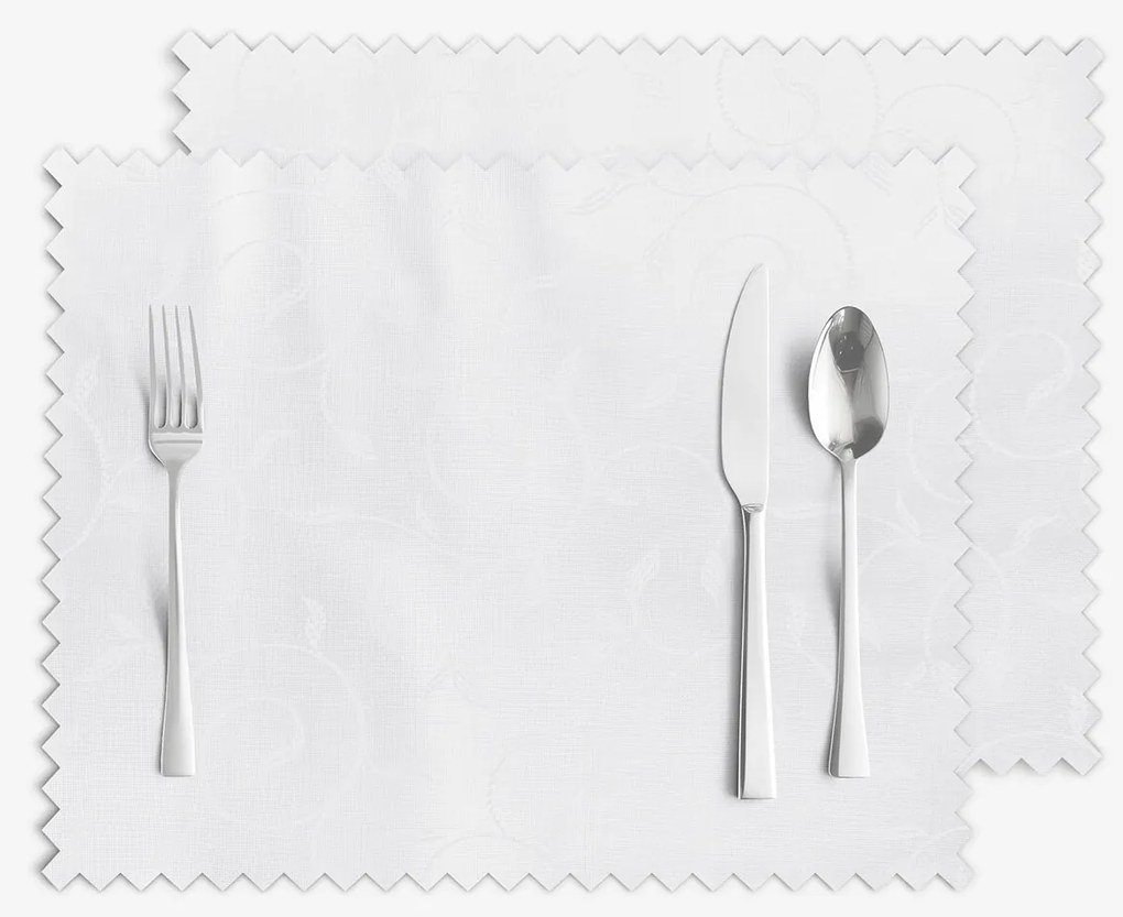 Goldea sviatočné prestieranie na stôl teflónové - biele s veľkými ornamentmi - sada 2ks 30 x 40 cm