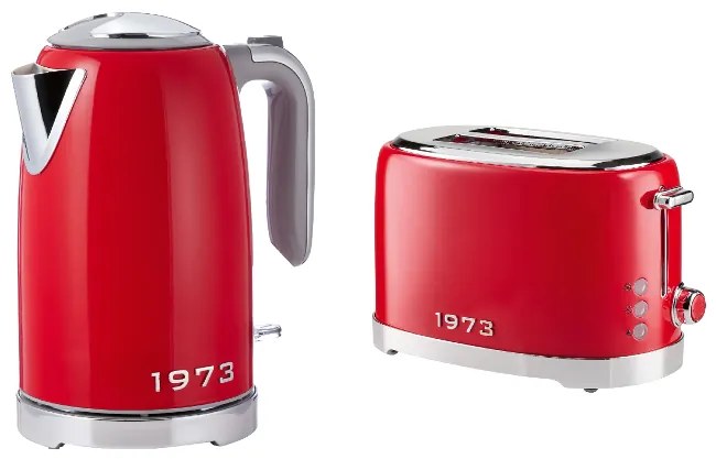 Silvercrest®  Rýchlovarná kanvica + Hriankovač Retro 1973, červená  (800010784)