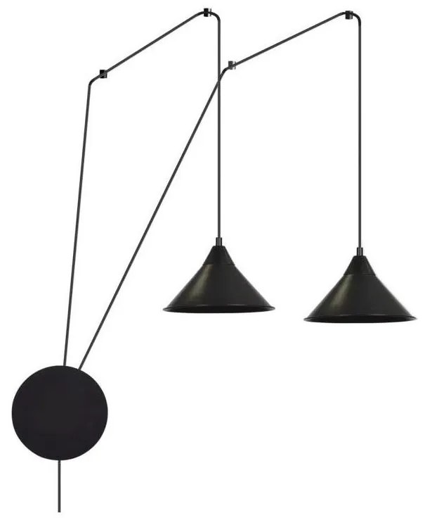 Luster na lanku ABRAMO 2xE27/15W/230V čierna