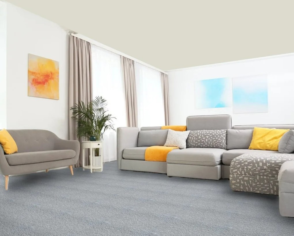 ITC, Koberec metráž Coletta 79, na mieru, šíře 4m,5m, modrá, twinback (filc+juta), obchodné priestory