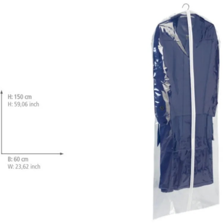 Priehľadný obal na oblek Wenko Transparent, 150 × 60 cm