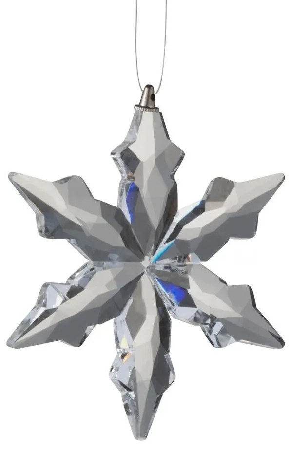 Sklenená závesná ozdoba hviezda Snowflake - 7*1*8 cm