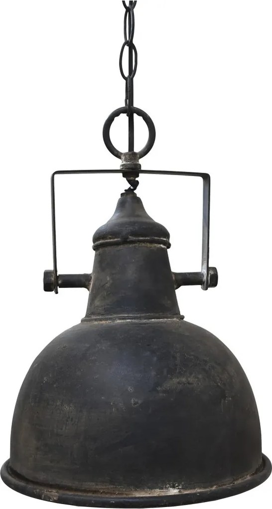 Industriálne čierné kovové závesné svetlo Fact - Ø24*26 cm