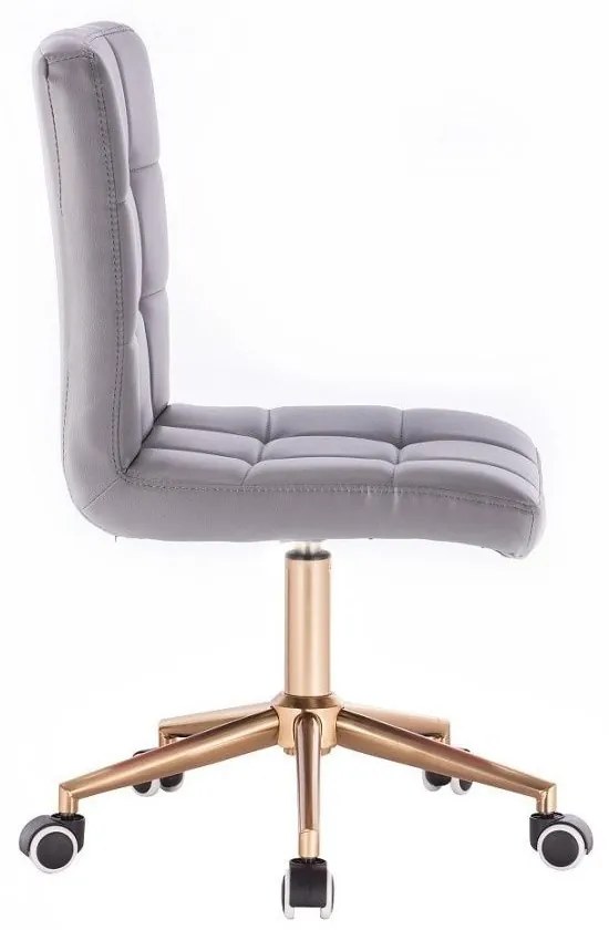LuxuryForm DESIGN Stolička TOLEDO na zlatej podstave s kolieskami - sivá