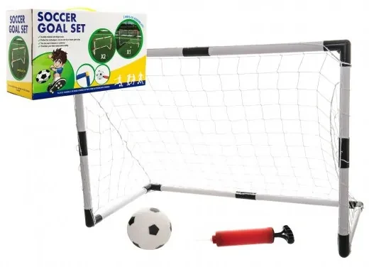 Teddies Bránka futbalová 2v1 + lopta plast v krabici 43x24x16cm