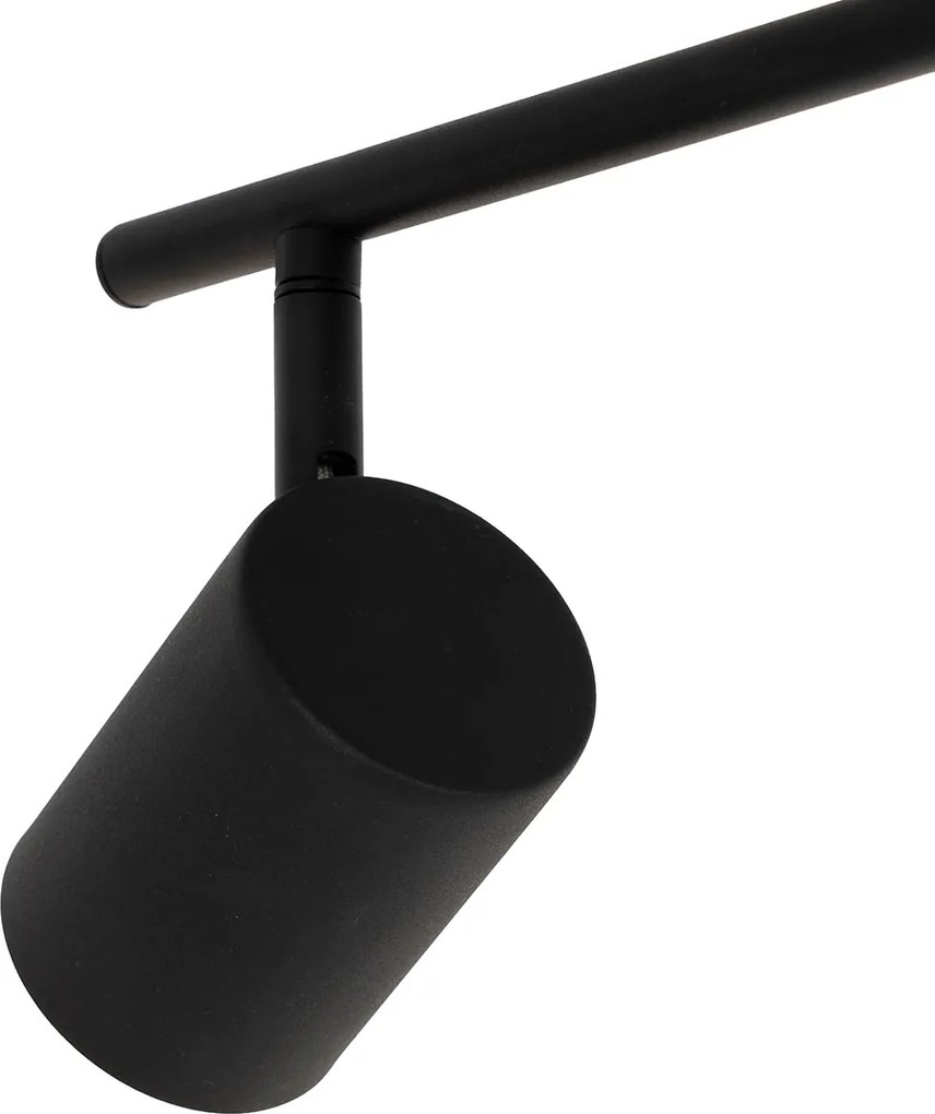 Stropné svietidlo čierne s drevom 5-žiarovkové nastaviteľné obdĺžnikové - Jeana